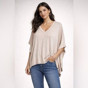 Elfshe Pale Peach Oversized Poncho Top Size XL